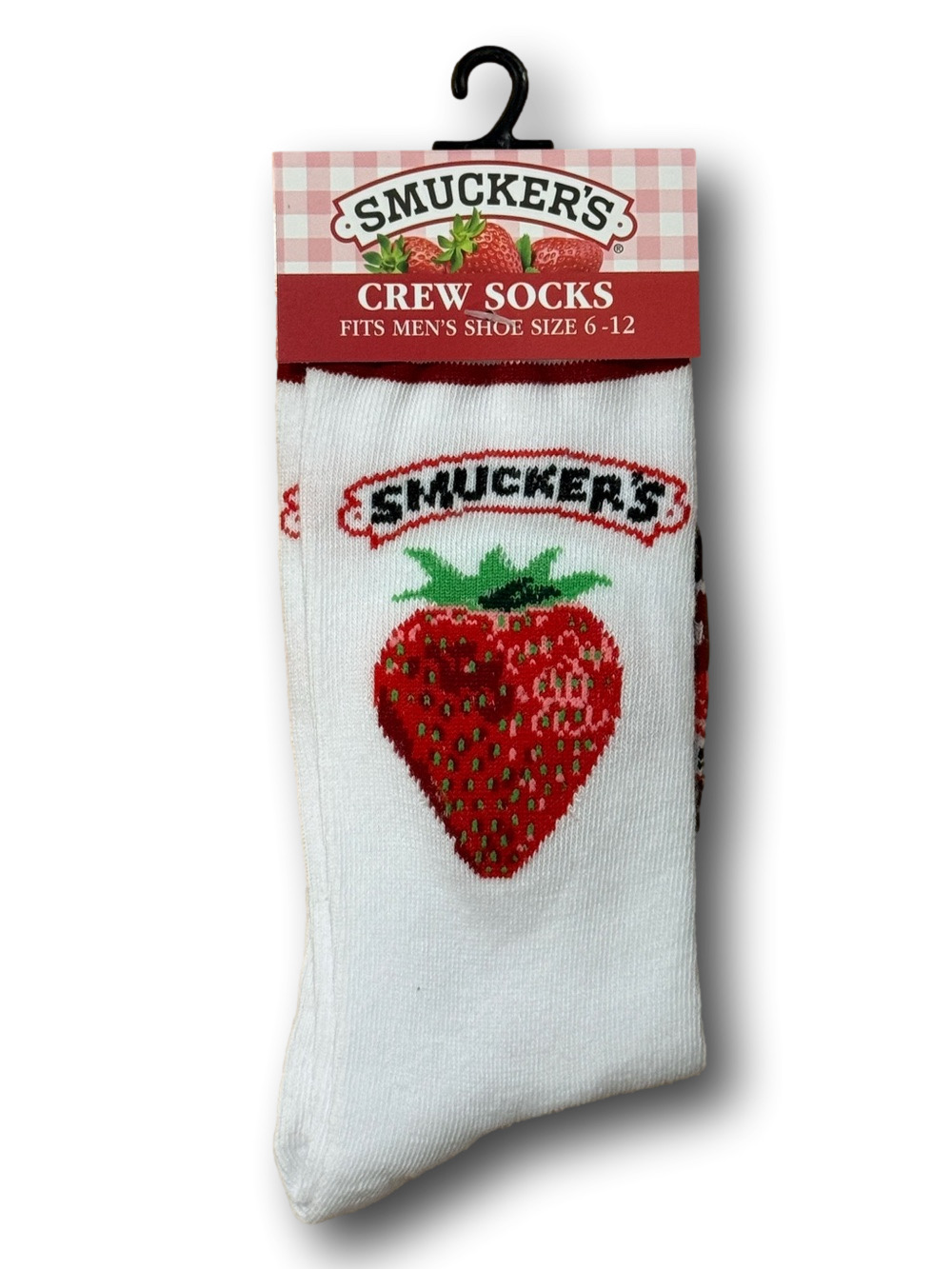 3/$20 Smuckers Strawberry Jelly Funny Novelty Crew Socks - NWT